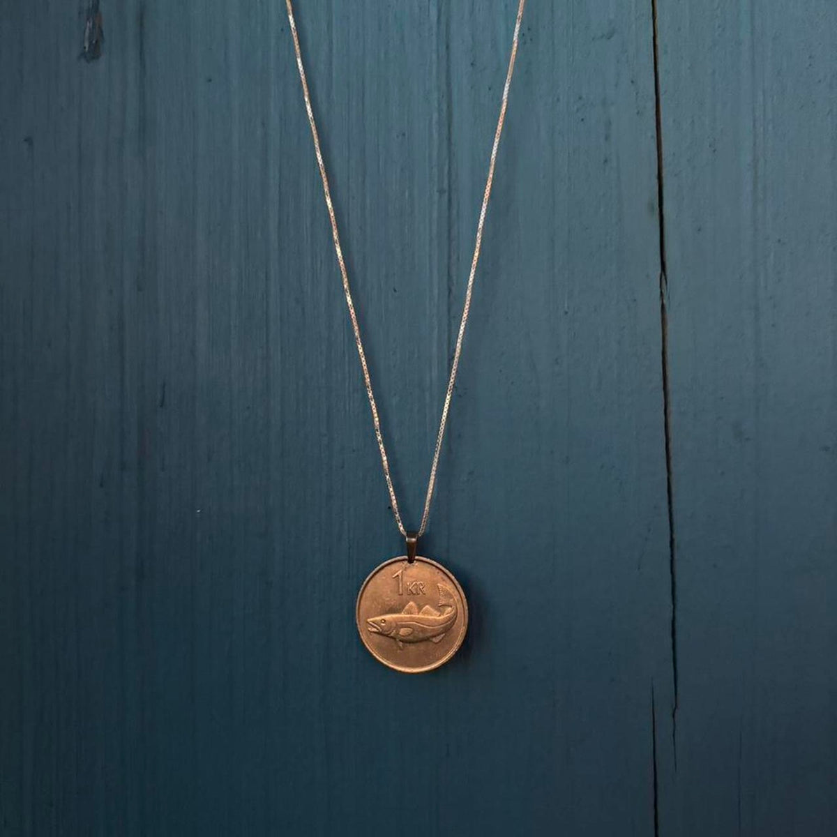 Iceland fish coin necklace handmade