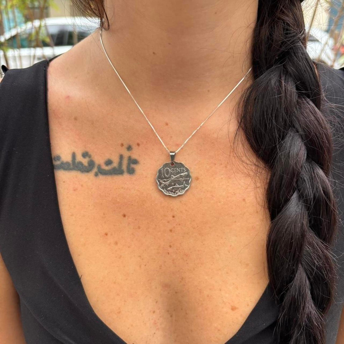 Fish coin necklace coin necklace