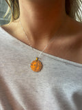 Vintage hong kong coin necklace with lily